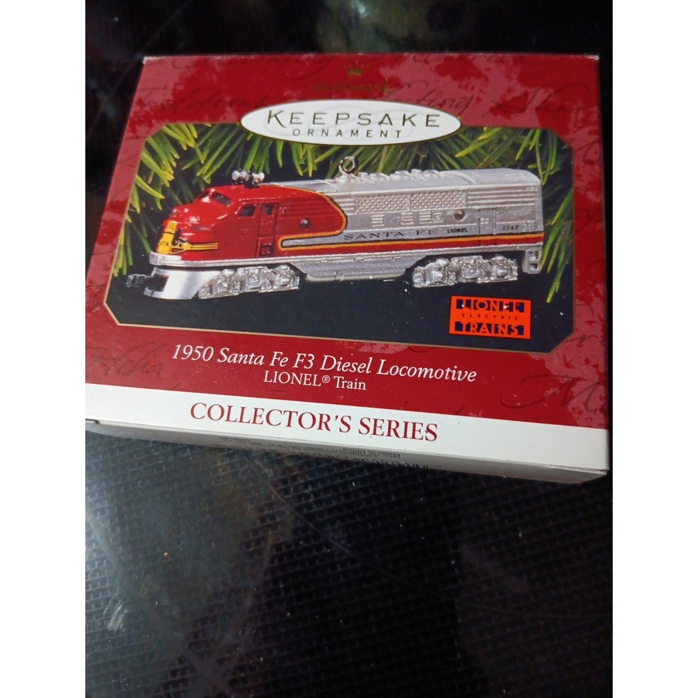1997 Lionel Hallmark Keepsake Ornament Train 1950 Santa Fe F3 Diesel Locomotive